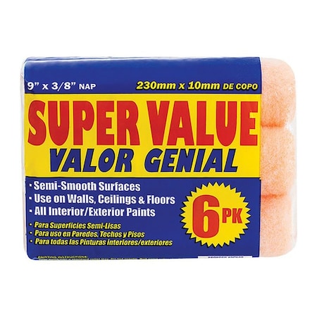 Premier Premier Polyester 9 in. W X 3/8 in. Paint Roller Cover 6 pk 6PK38